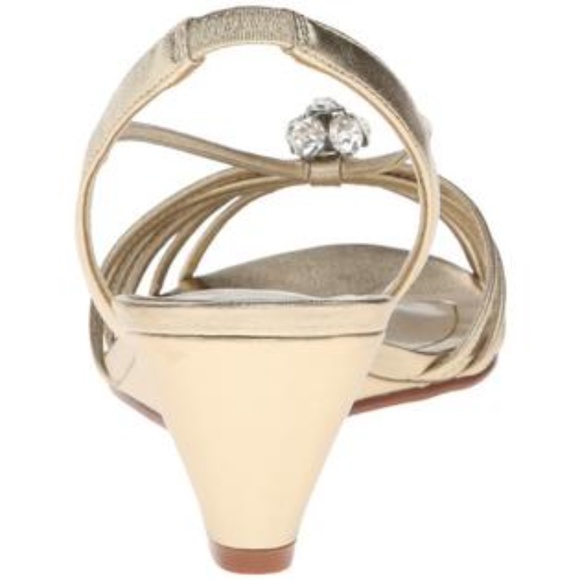 New Caparros gold wedge sandals evening - Picture 3 of 5